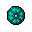 round turquoise pillow